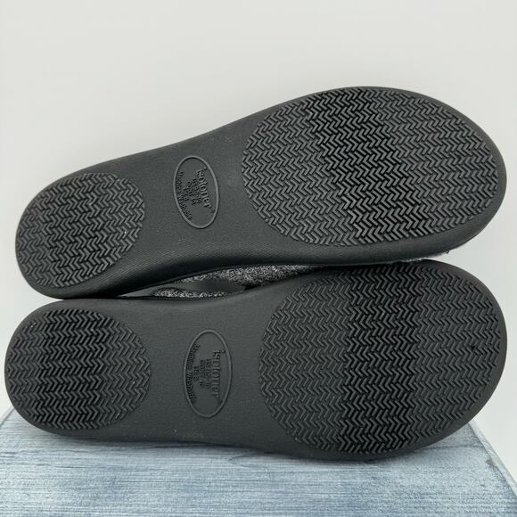 Isotoner Andrea Space Knit Women’s Clog Slippers Black/White Size 9.5 - Picture 7 of 9